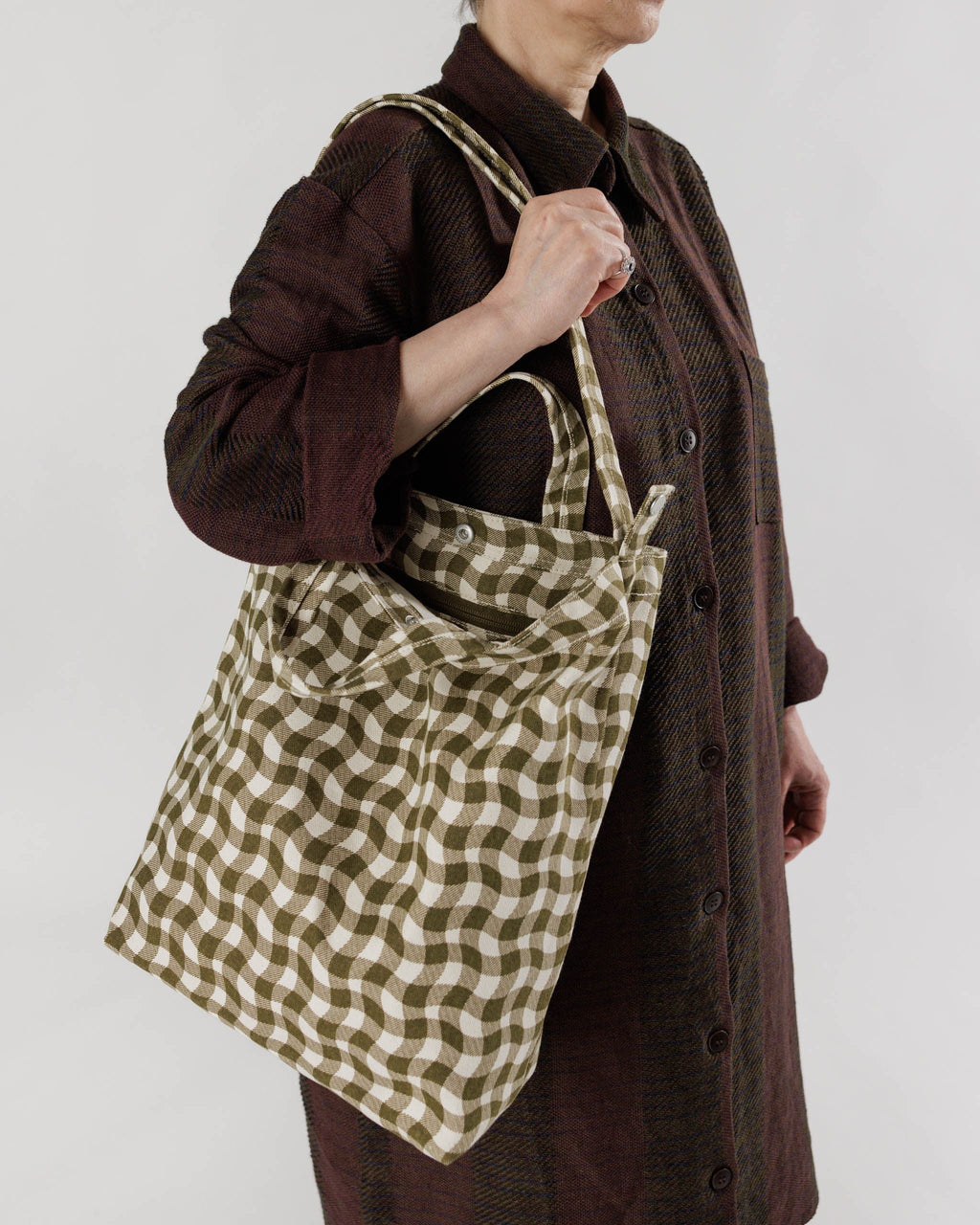 Baggu Duck Bag Wavy Gingham Brown Atelerietheshop