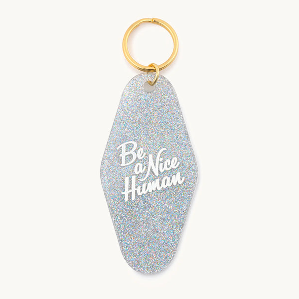 Little words project Be A Nice Human Motel Key Tag