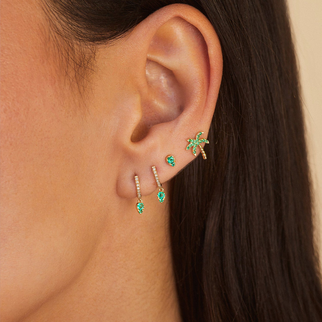 EF Collection Full Cut Emerald Mini Teardrop Stud Earring – Atelerietheshop