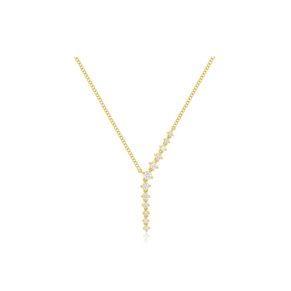 EF Collection Prong Set Diamond Waterfall Necklace