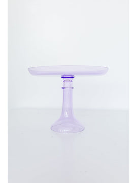 Estelle Colored Glass Cake Stand Lavender