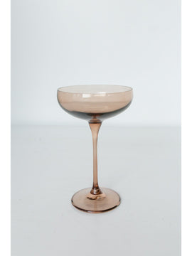 Estelle Colored Glass Champagne Coupe Stemware Amber Smoke