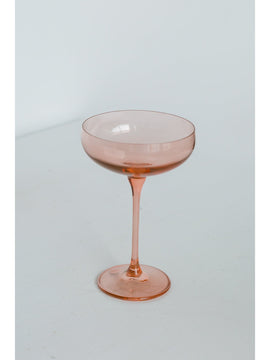 Estelle Colored Glass Champagne Coupe Stemware Blush Pink