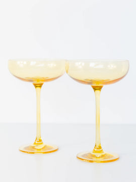 Estelle Colored Glass Champagne Coupe Stemware Yellow