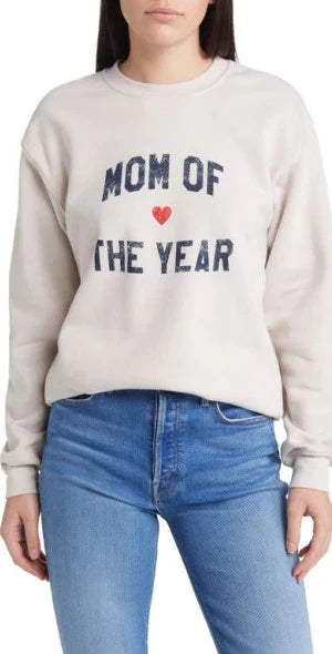 Favorite Daughter Mom of The Year Sweatshirt Heather Oatmeal