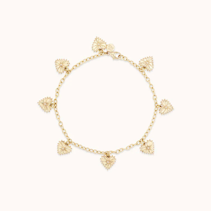 Marlo Laz Agape Multi Heart Bracelet Dangling Diamond