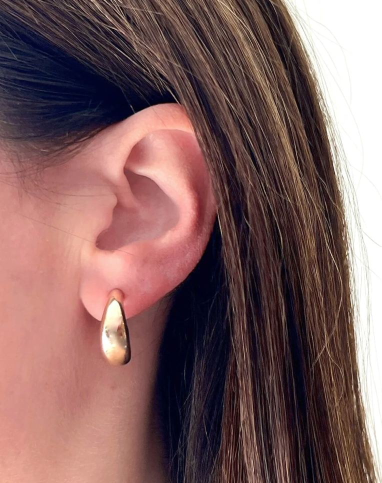 EF Collection Gold Jumbo Dome Hoop Earrings