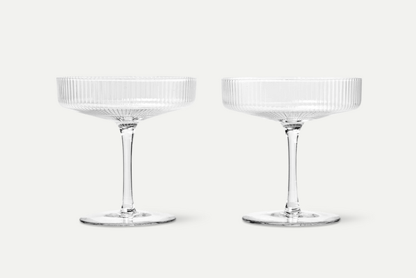 Ferm Ripple Champagne Saucers - Set of 2 - Clear