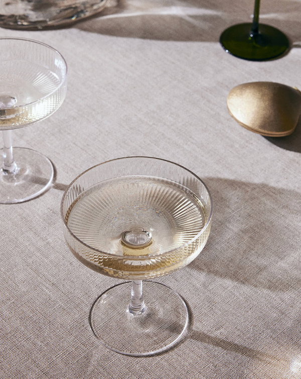 Ferm Ripple Champagne Saucers - Set of 2 - Clear