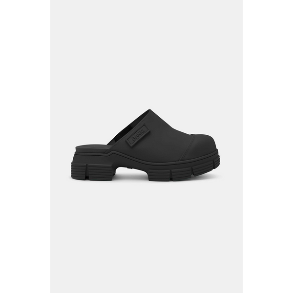 Ganni Recycled Rubber City Mule Black