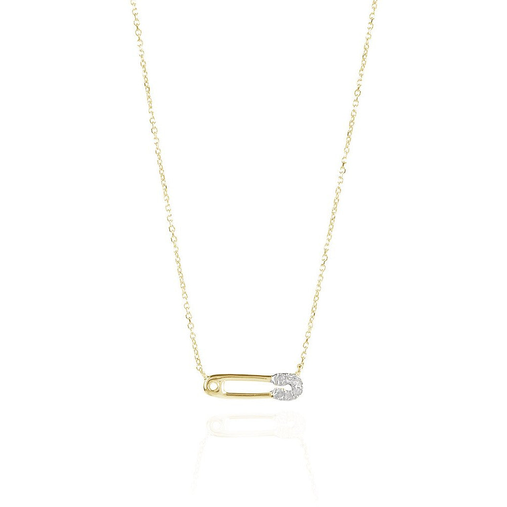 Adina Reyter Super Tiny Pave Safety Pin Necklace – Atelerietheshop