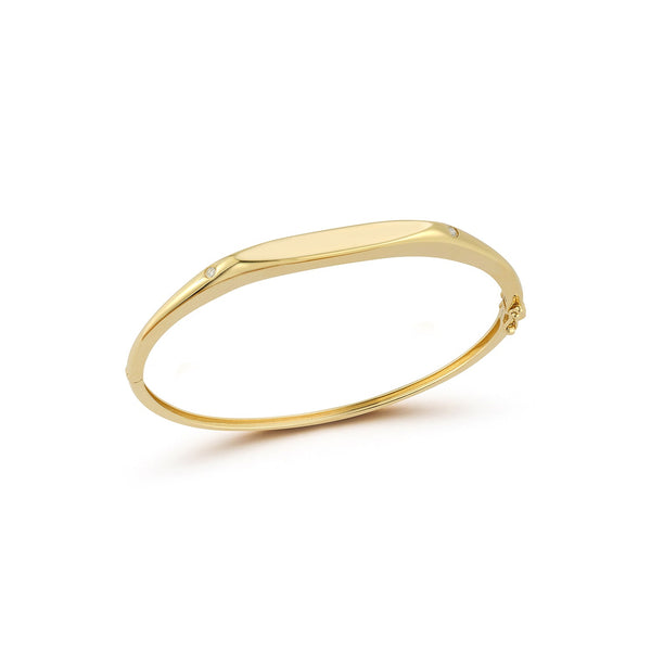 EF Collection Gold Bangle with Diamond Detail