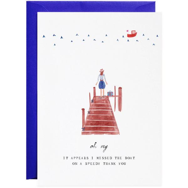 Mr Boddington Thank You - Missed the Boat - Greeting Card