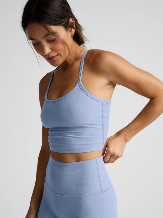Beyond Yoga Spacedye Slim Racerback Cropped Tank - Pastel Periwinkle Heather