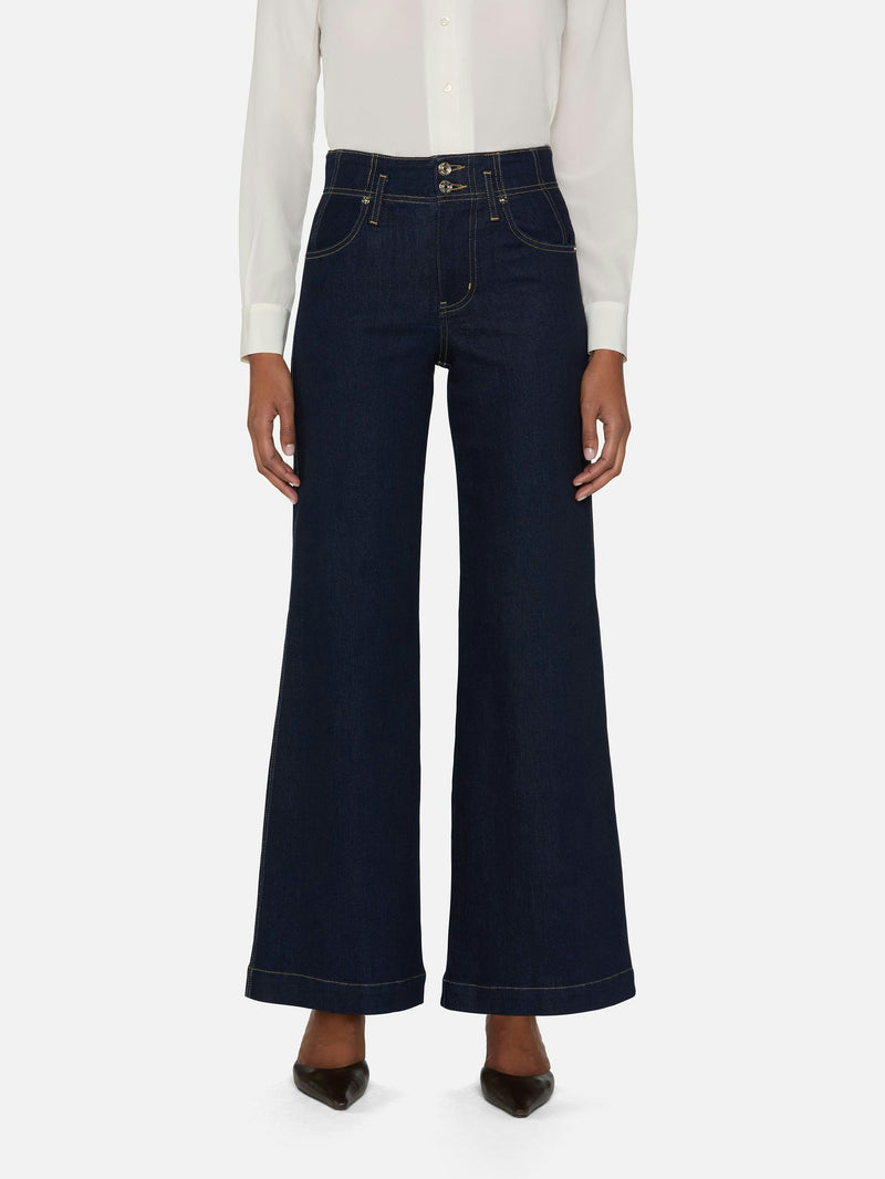 Frame The Seamed Wide Trouser in Rinse