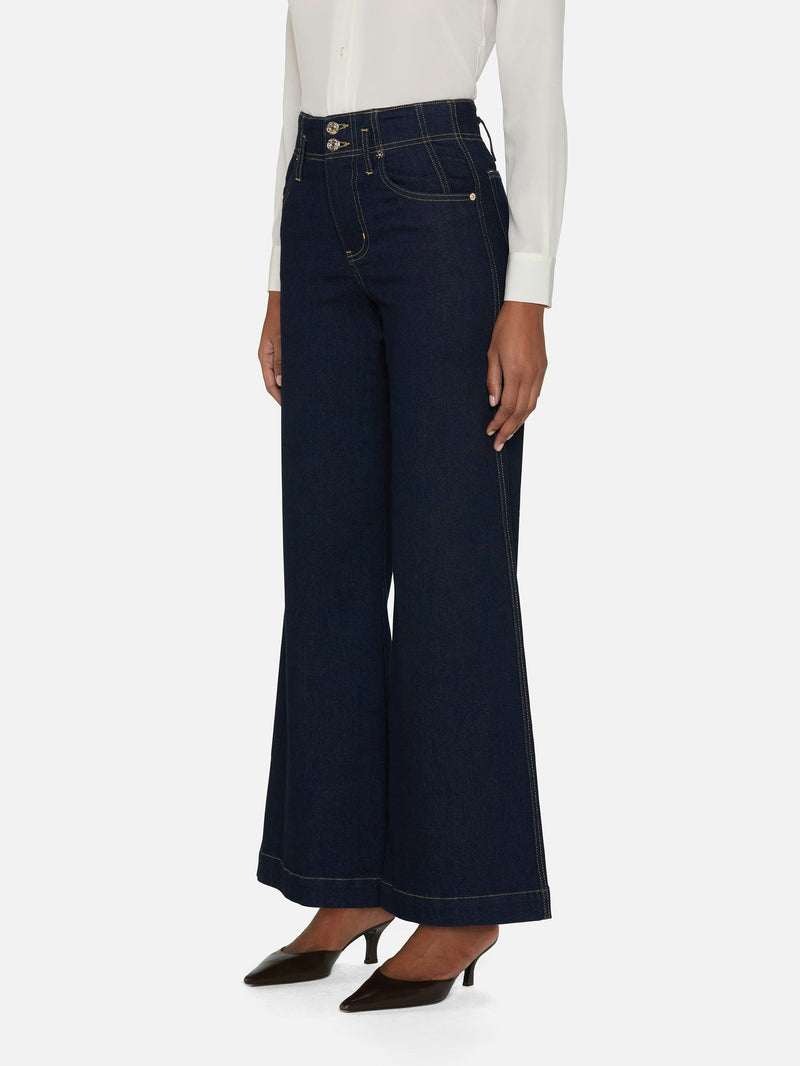 Frame The Seamed Wide Trouser in Rinse