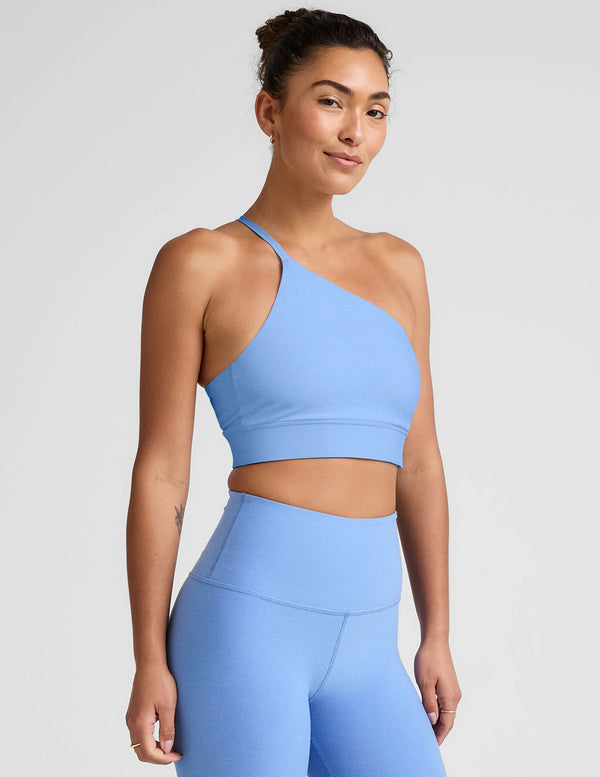 Beyond Yoga Spacedye One Shoulder Long Line Bra Flower Blue Heather