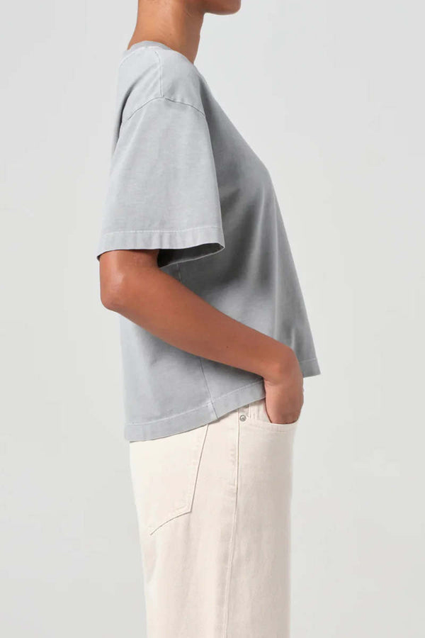 Agolde Sulma Drop Shoulder Tee In Foam