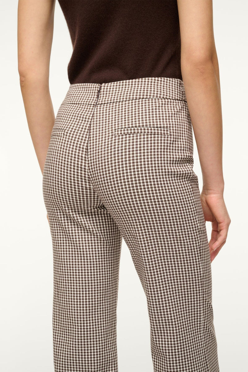 Staud Knack Pant Dark Chocolate Micro Check