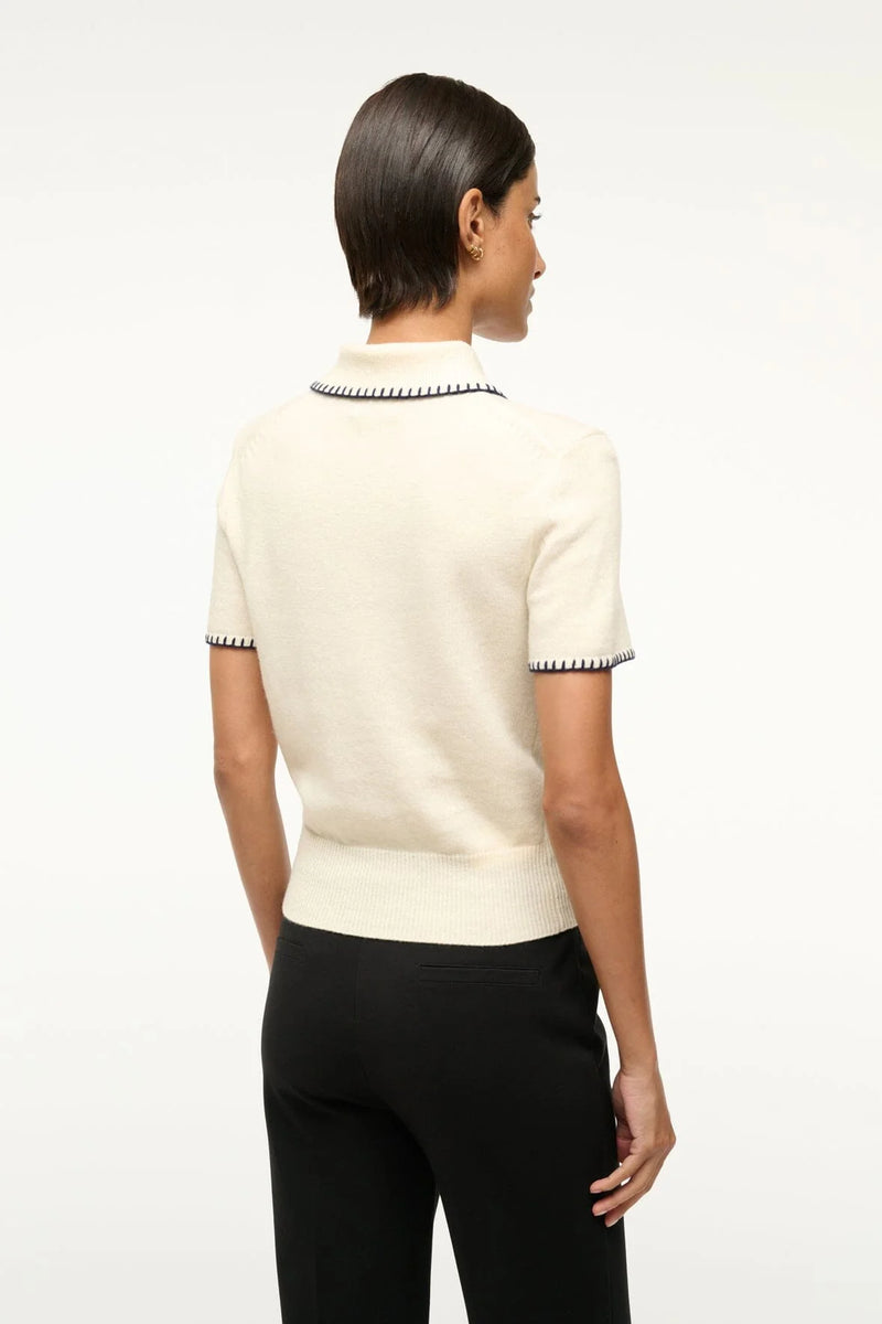 Staud Windsor Top Ivory/Navy