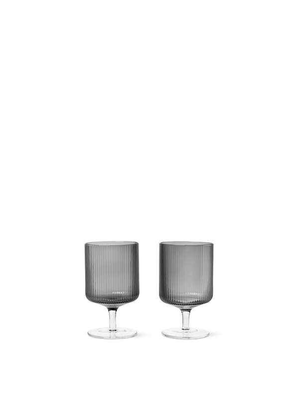 Ferm Ripple Red Wine Glasses - Set of 2 - Smoked Grey