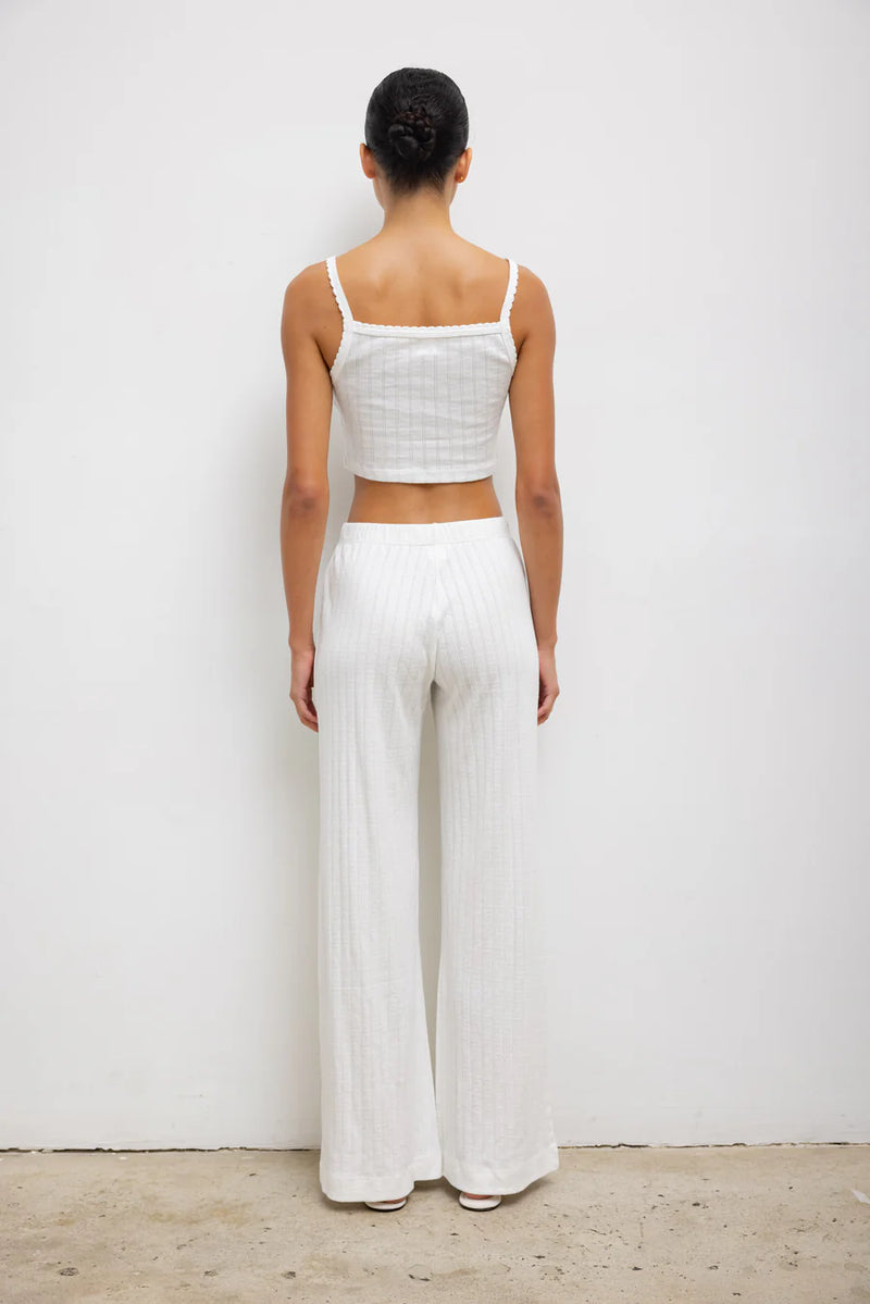 Leset Pointelle Boxer Pant White