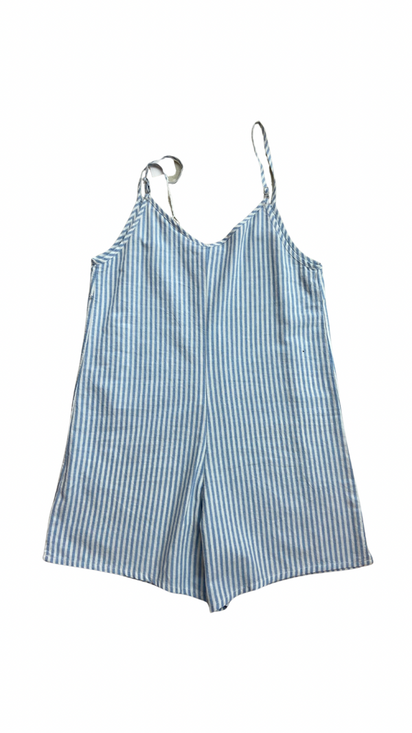 Rhythm Valley Stripe Adjustable Romper Blue