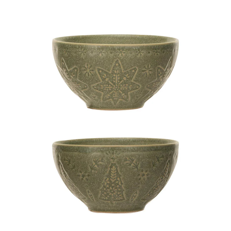 10 oz. Debossed Stoneware Bowl, (Each One Will Vary)