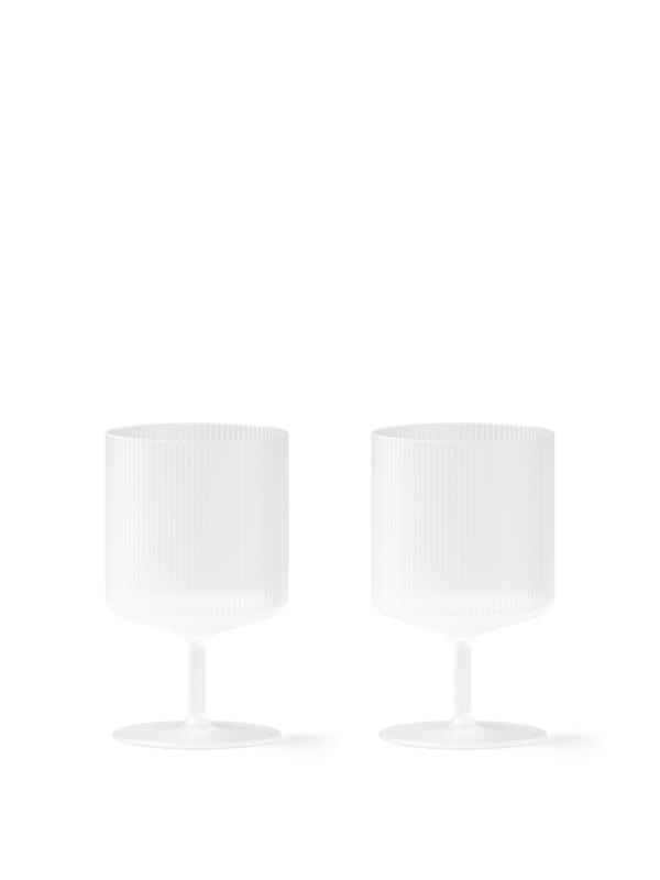 Ferm Ripple Wine Glasses - Set of 2 - Frosted