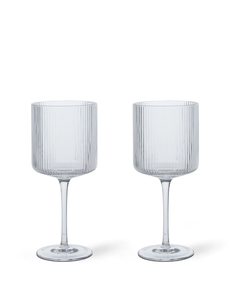 Ferm Ripple Red Wine Glasses - Set of 2 - Clear