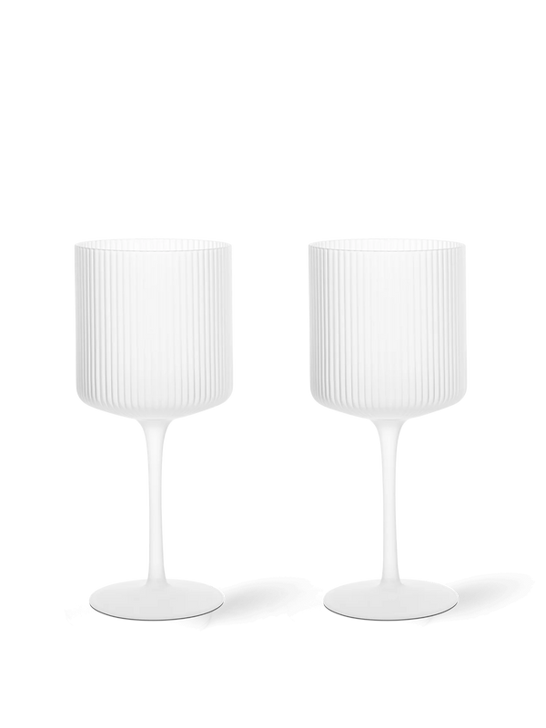 Ferm Ripple Red Wine Glasses - Set of 2 - Frosted