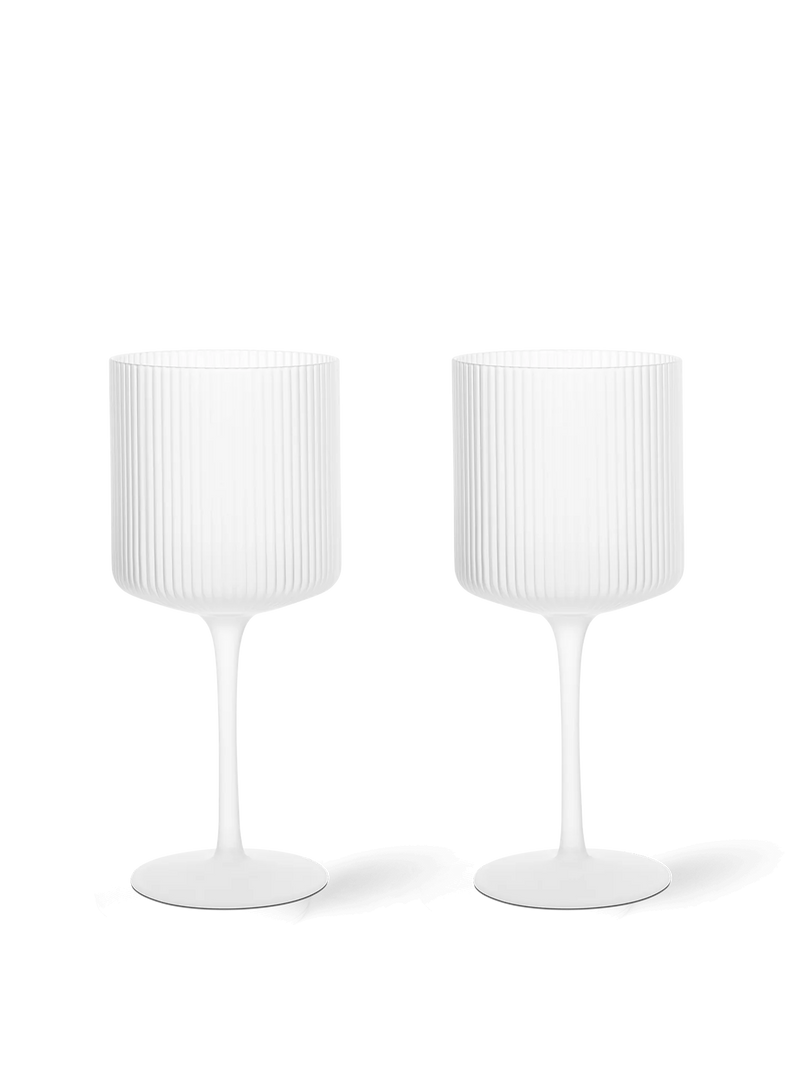 Ferm Ripple Red Wine Glasses - Set of 2 - Frosted