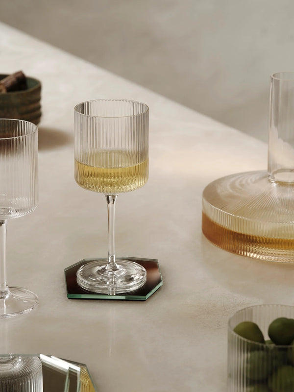 Ferm Ripple White Wine Glasses - Set of 2 - Clear