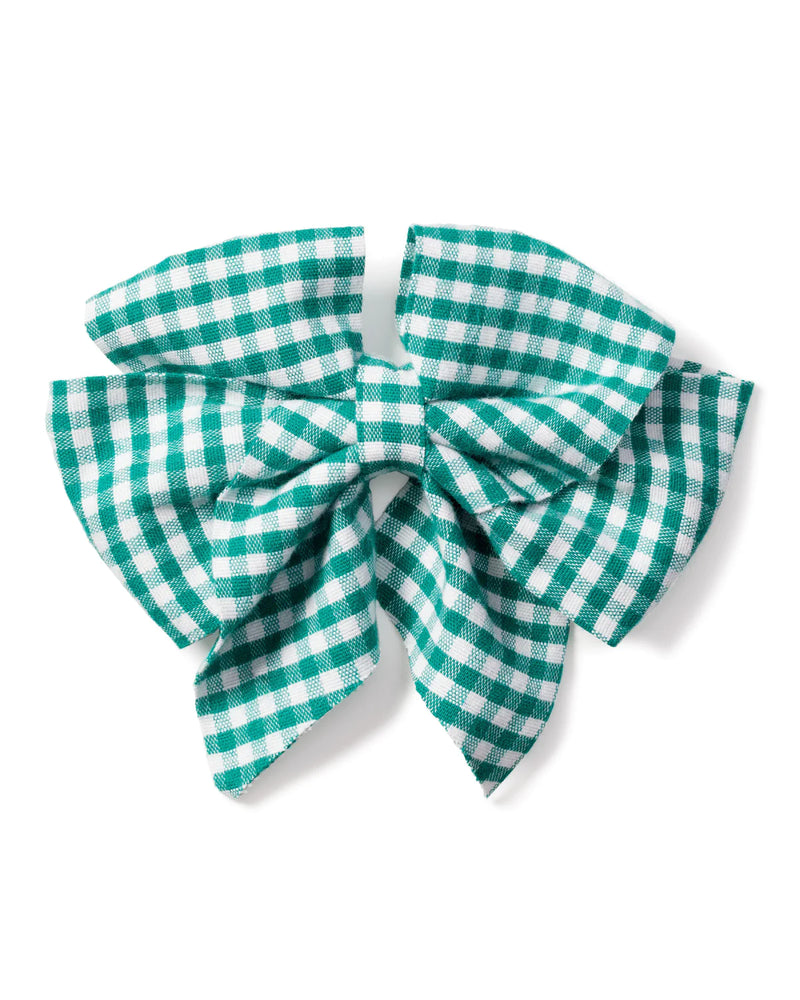 Petite Plume Green Gingham Hair Bows