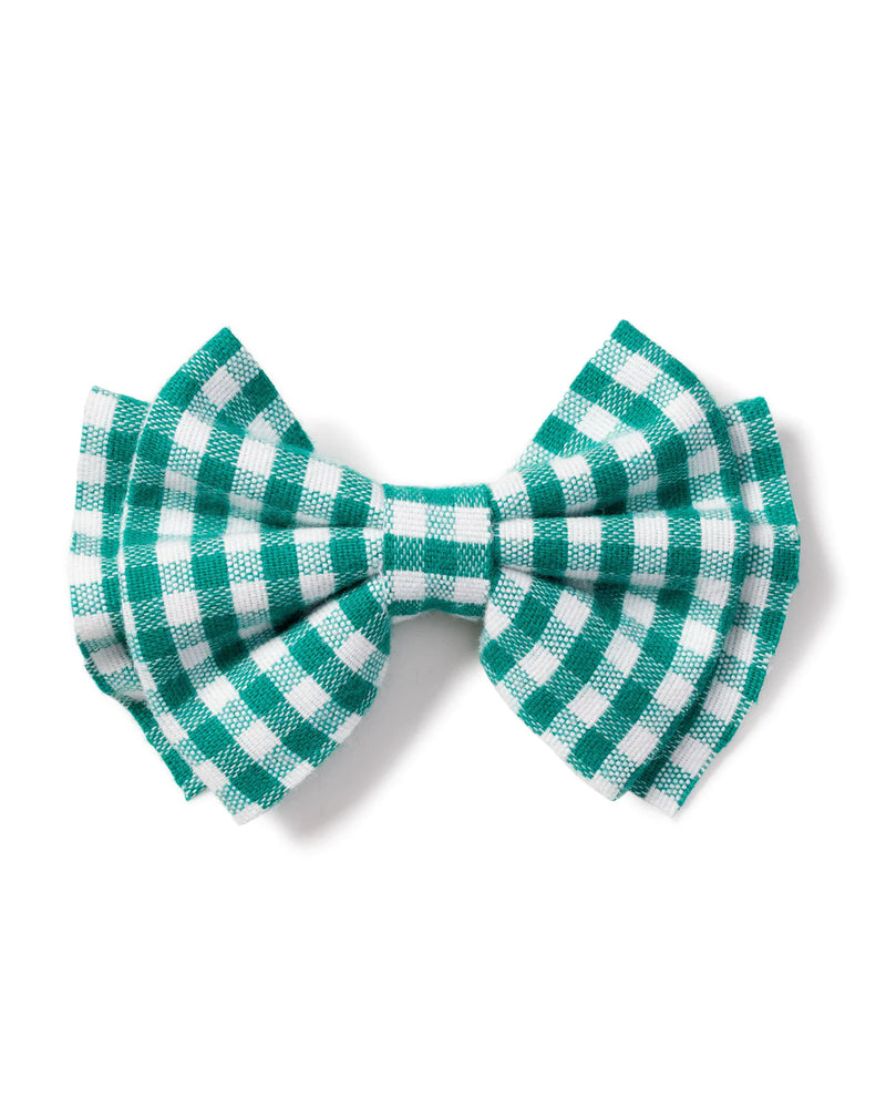 Petite Plume Green Gingham Hair Bows