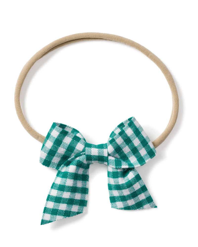 Petite Plume Green Gingham Hair Bows