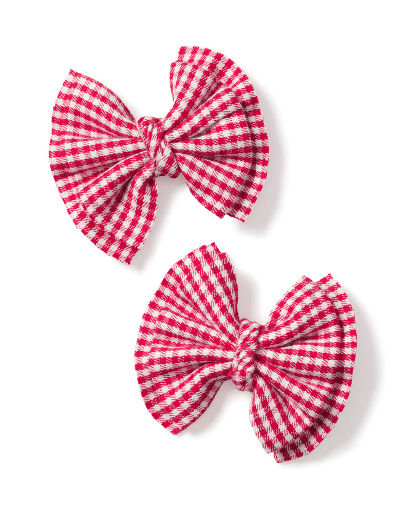 Petite Plume Red Mini Gingham Hair Bows