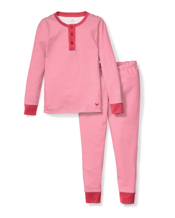 Petite Plume 100% Pima Cotton Red Stripe Pajama
