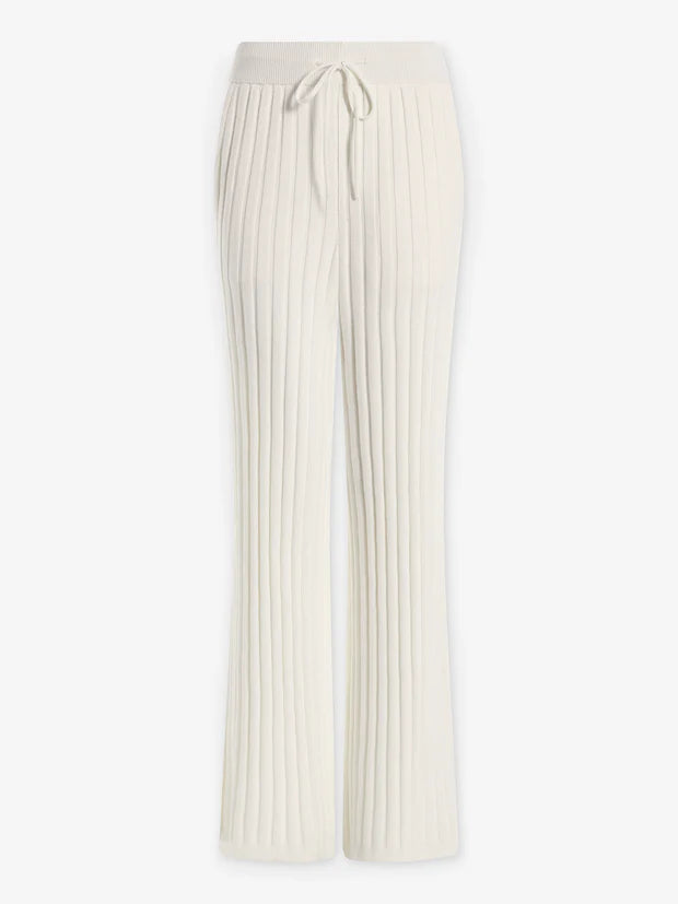 Varley Simeon Wide Rib Knit Trouser - Egret