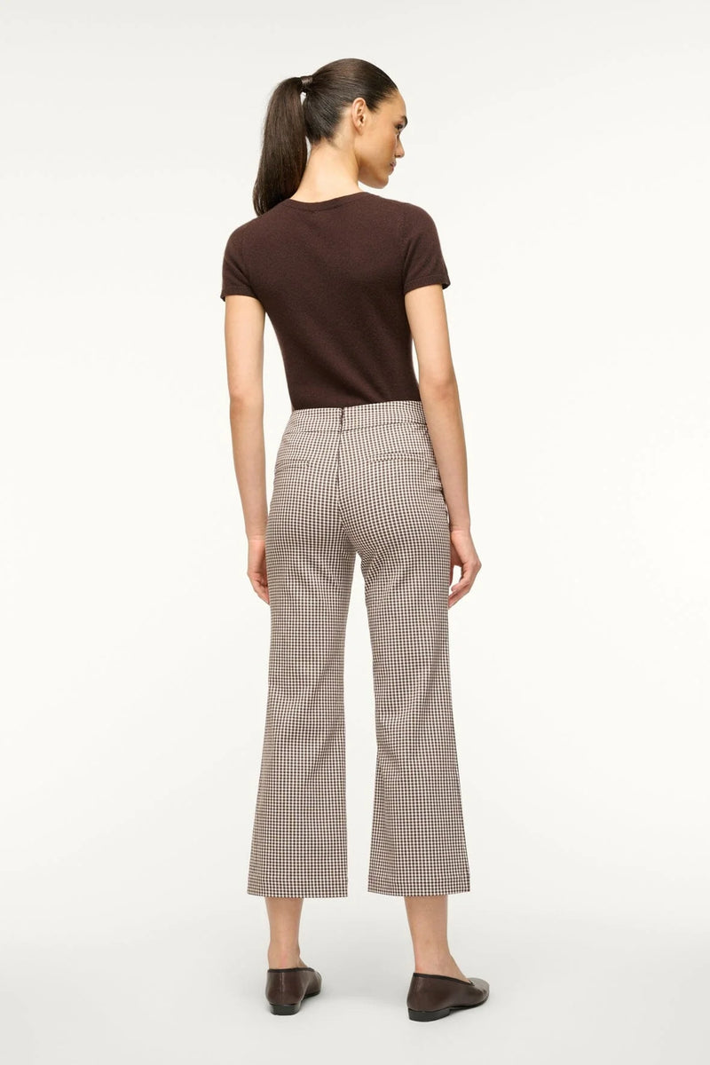 Staud Knack Pant Dark Chocolate Micro Check