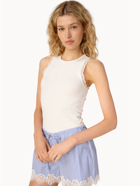 Cami NYC Rian Rib Knit Tank White
