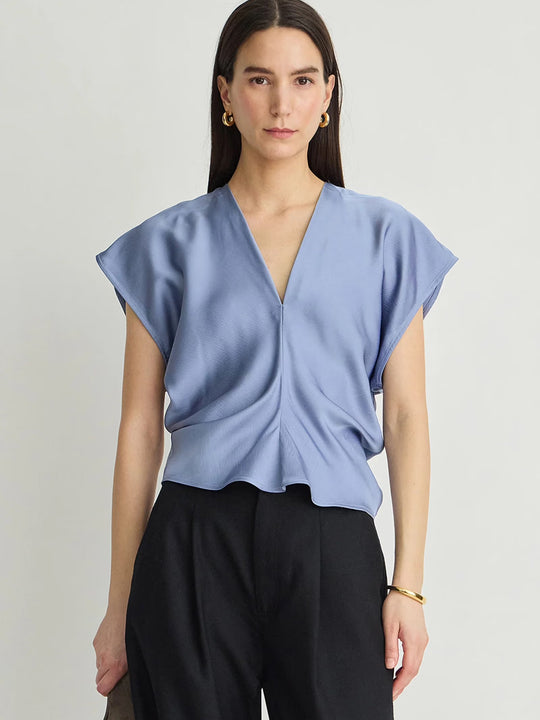 Apiece Apart Monde Drape Bias Top - Moonstone