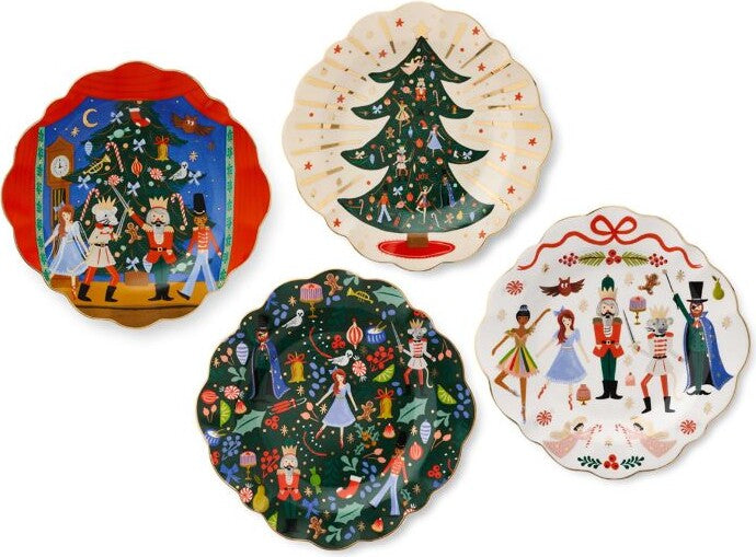 Rifle Paper Co. Nutcracker Porcelain Dessert Plate Set