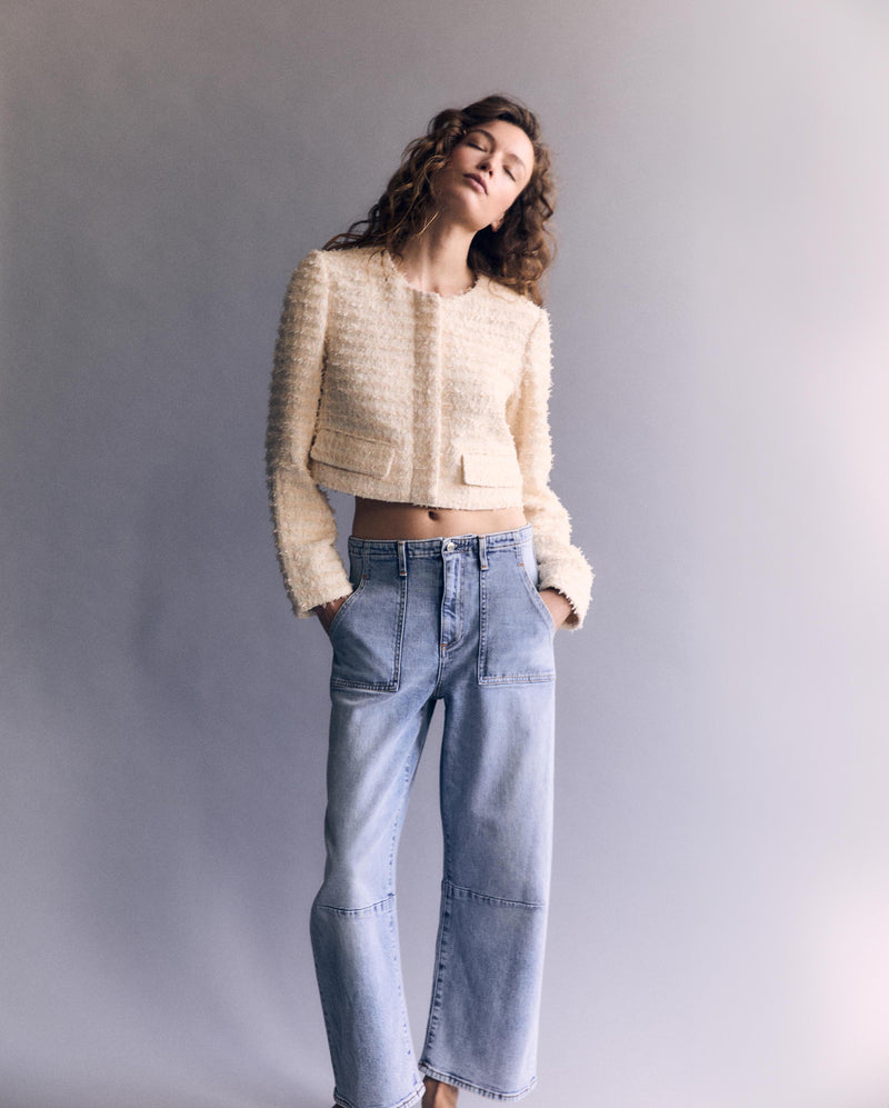 Le Jean Utility Soft Barrel Mid Rise Blue Heaven
