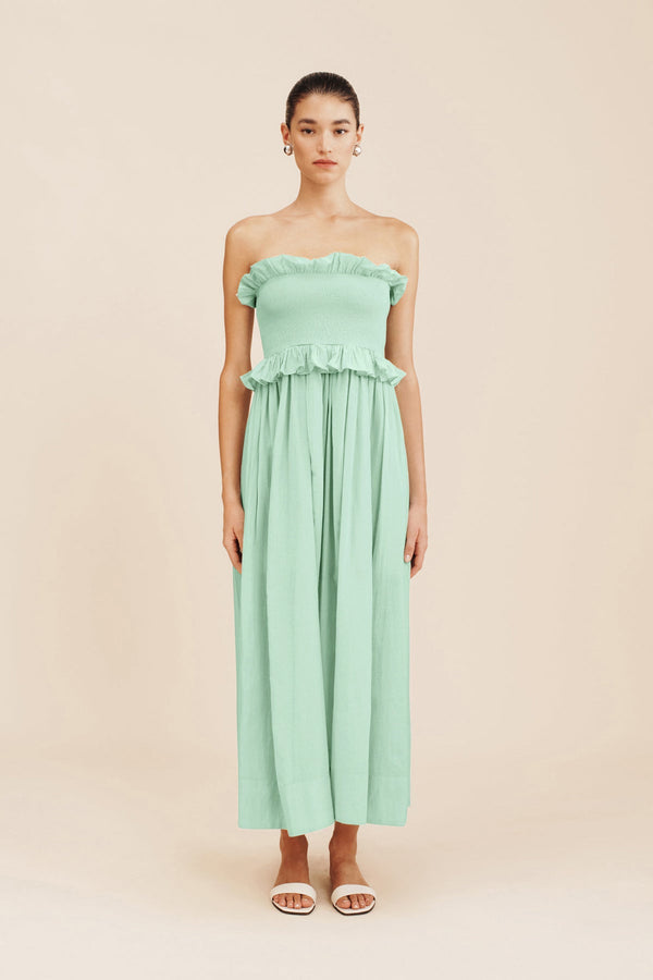 Posse Coby Strapless Dress Cool Mint