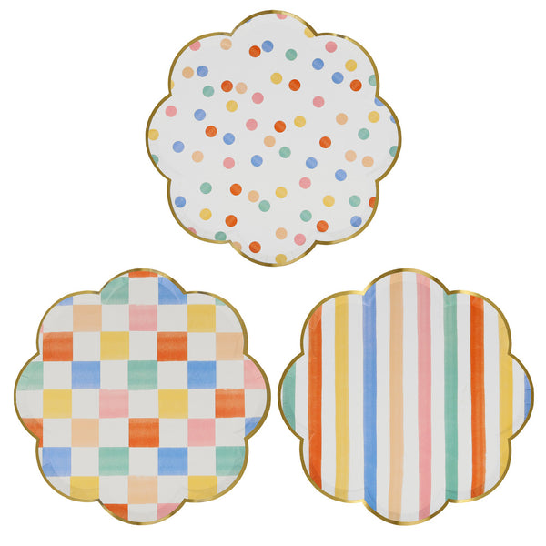 Meri Meri Colourful Pattern Dinner Plates
