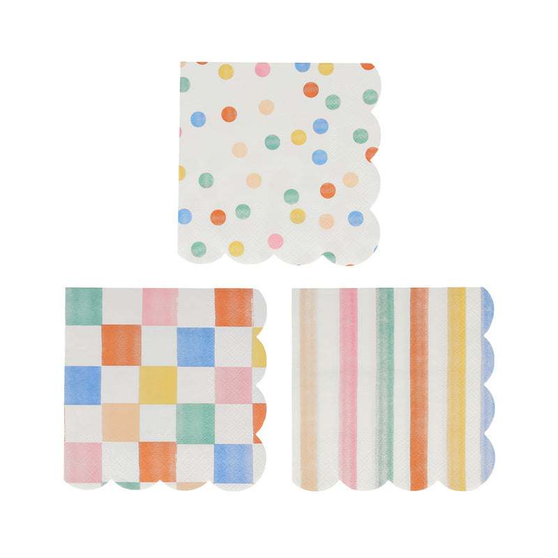 Meri Meri Colourful Pattern Small Napkins
