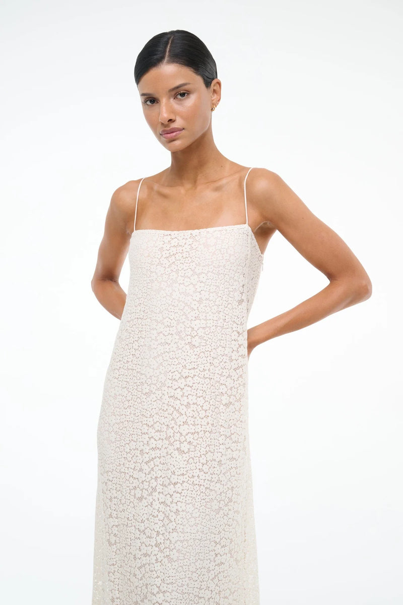Staud Delfina Dress Tiny Bloom Ivory