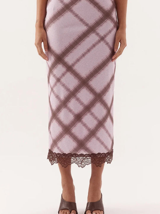 Sovere Ashti Slip Skirt - Plaid