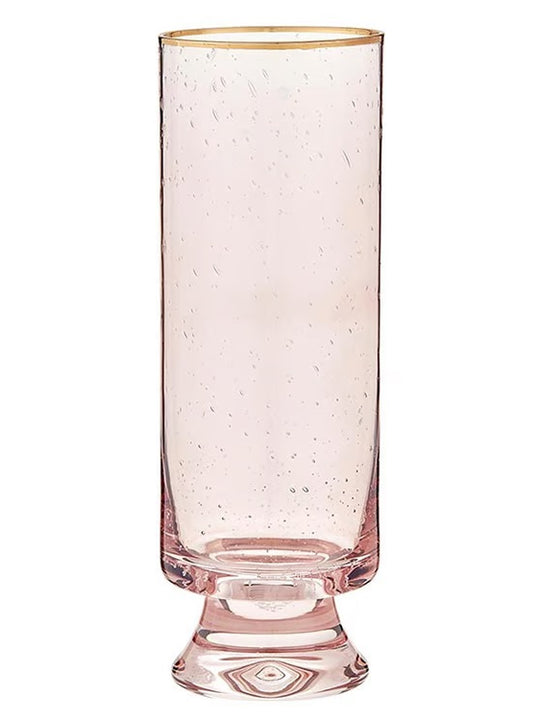 Santa Barbara Design Studio Champagne Glass - Blush/Gold Rim